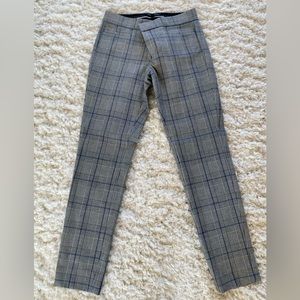 Banana Republic Sloan Black Plaid with Blue Stretch Size 0